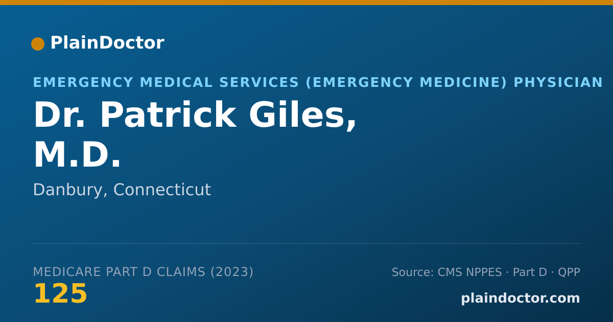 Shareable card for Patrick Giles, M.D. - Emergency Medical Services (Emergency Medicine) Physician, Danbury, CT