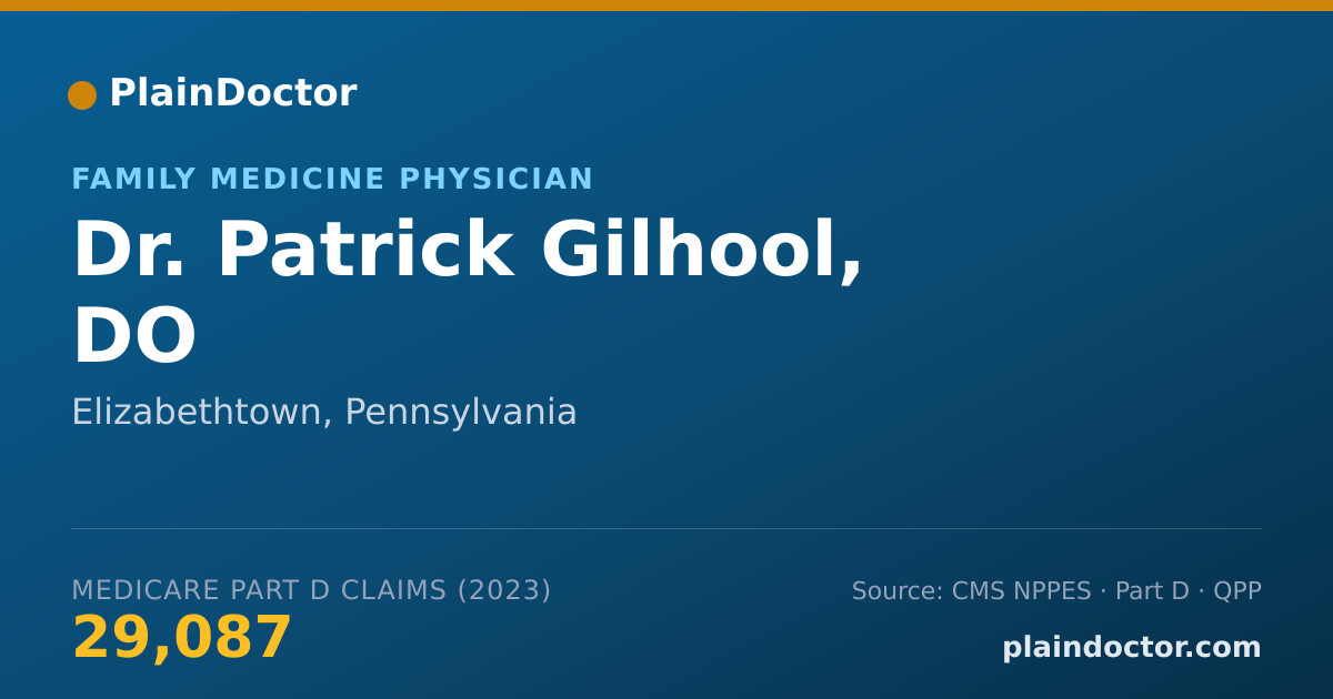 Shareable card for Patrick Gilhool, DO - Family Medicine Physician, Elizabethtown, PA