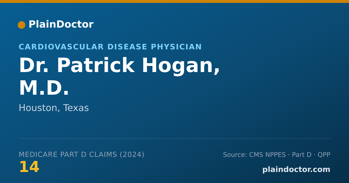 Shareable card for Patrick Hogan, M.D. - Cardiovascular Disease Physician, Houston, TX
