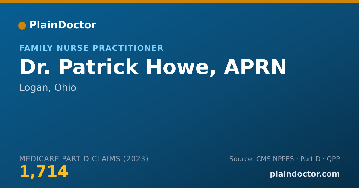 Shareable card for Patrick Howe, APRN - Family Nurse Practitioner, Logan, OH