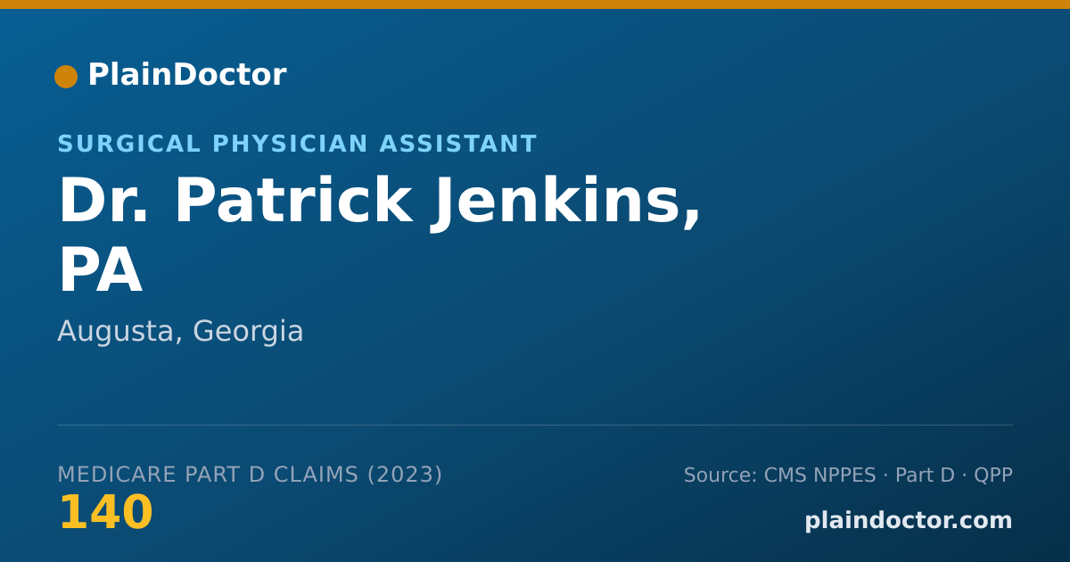 Shareable card for Patrick Jenkins, PA - Surgical Physician Assistant, Augusta, GA
