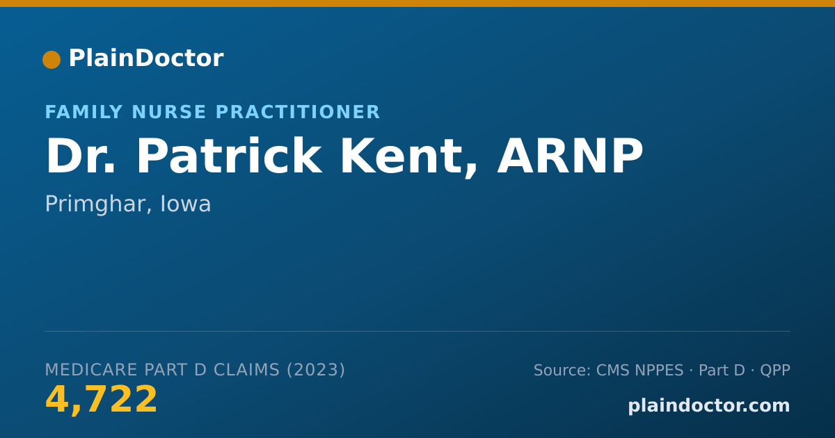 Shareable card for Patrick Kent, ARNP - Family Nurse Practitioner, Primghar, IA