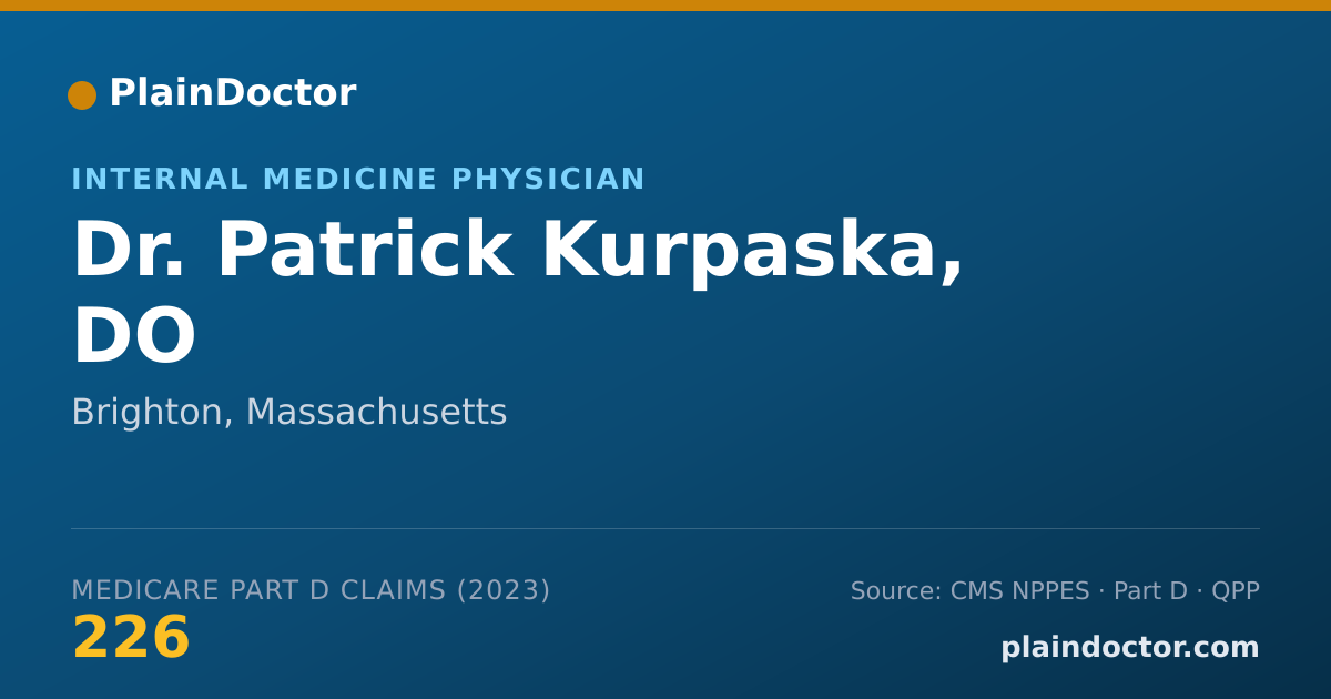 Shareable card for Patrick Kurpaska, DO - Internal Medicine Physician, Brighton, MA
