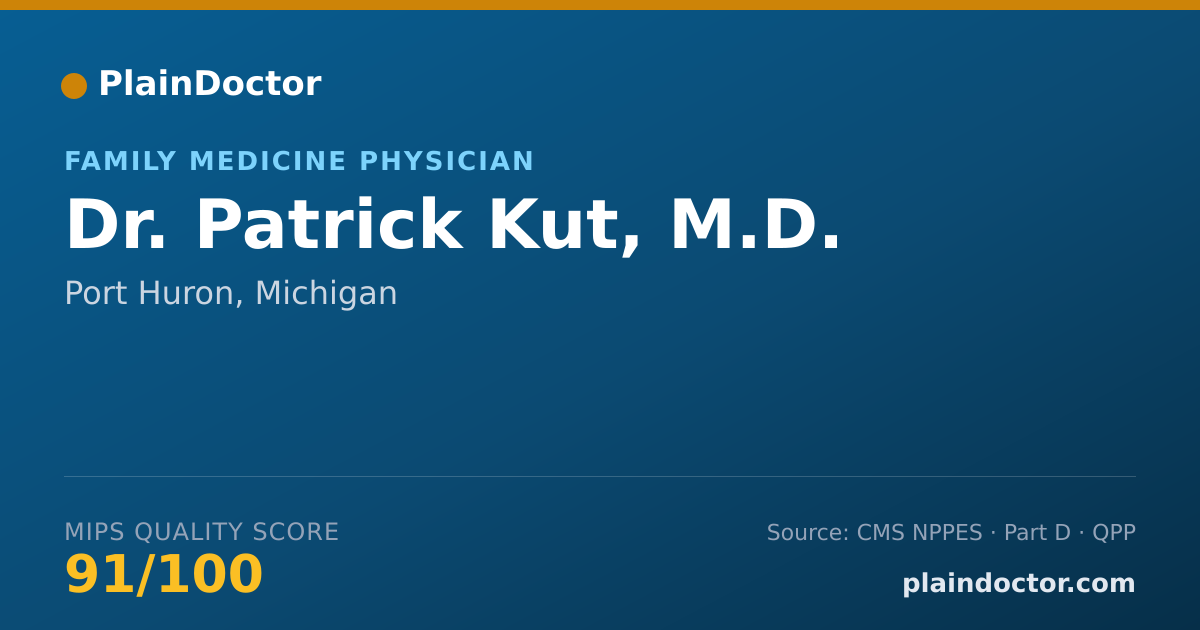 Shareable card for Patrick Kut, M.D. - Family Medicine Physician, Port Huron, MI