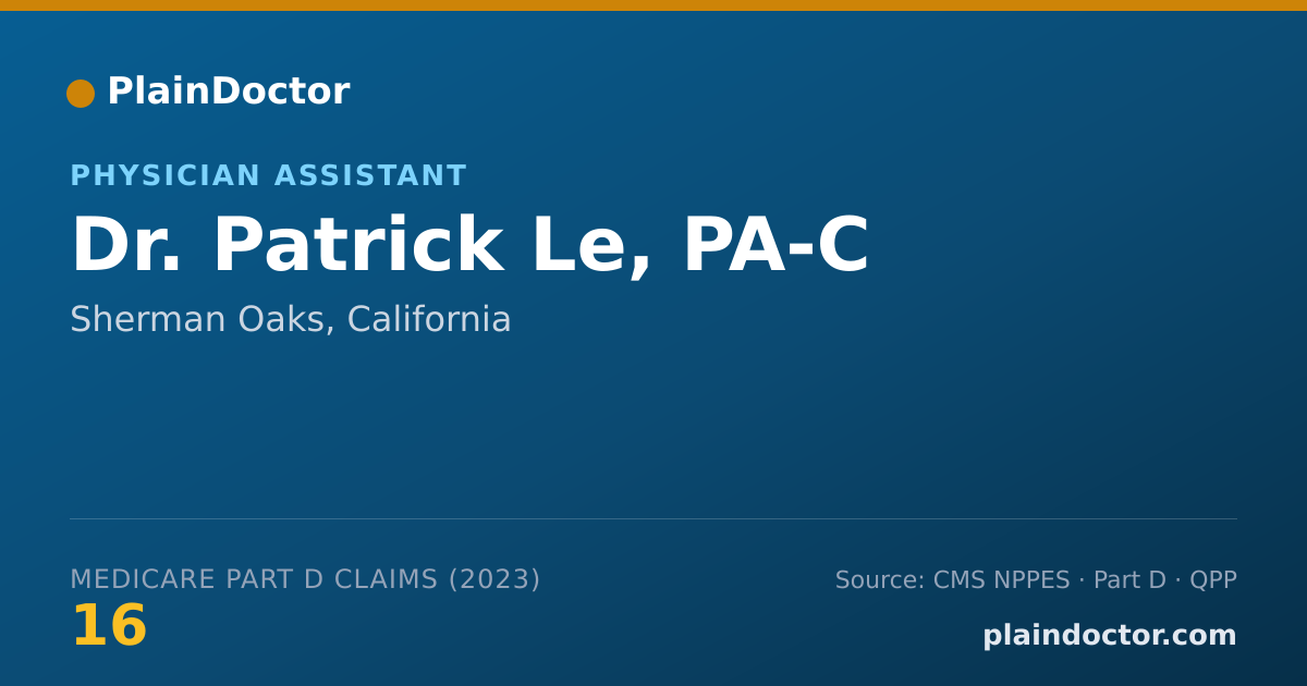 Shareable card for Patrick Le, PA-C - Physician Assistant, Sherman Oaks, CA