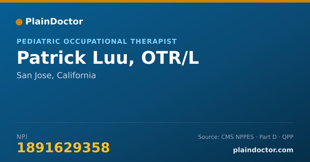 Shareable card for Patrick Luu, OTR/L - Pediatric Occupational Therapist, San Jose, CA
