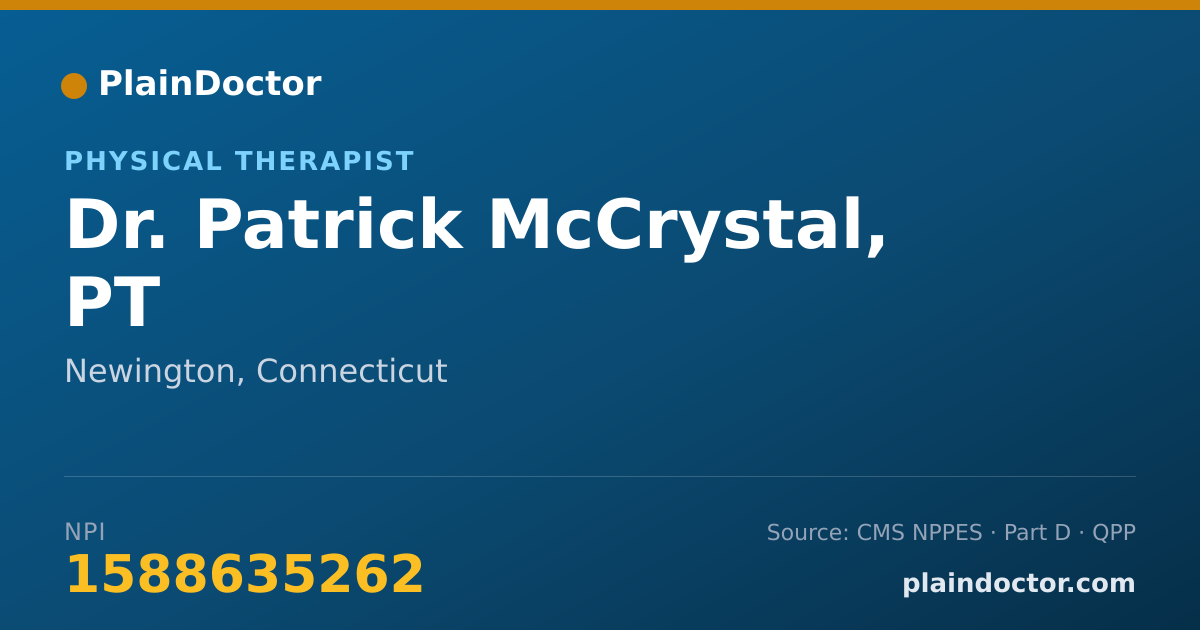 Shareable card for Patrick McCrystal, PT - Physical Therapist, Newington, CT