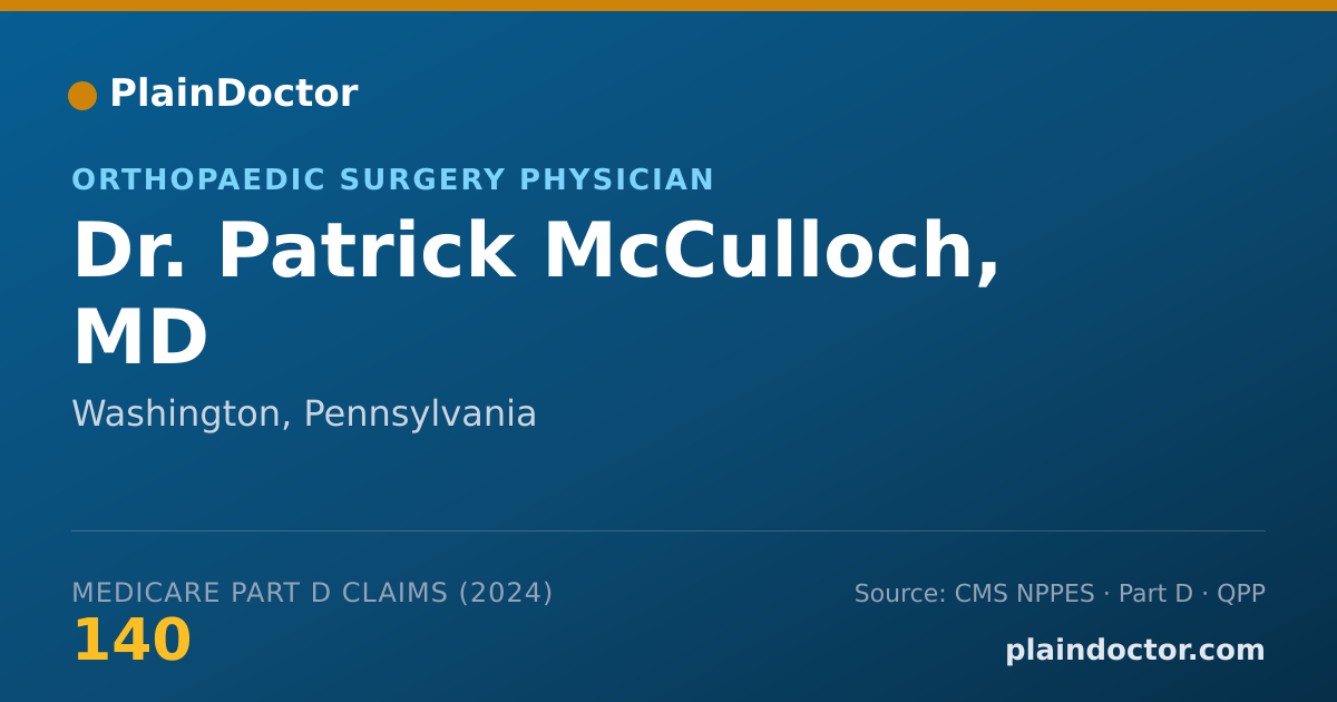 Shareable card for Patrick McCulloch, MD - Orthopaedic Surgery Physician, Washington, PA