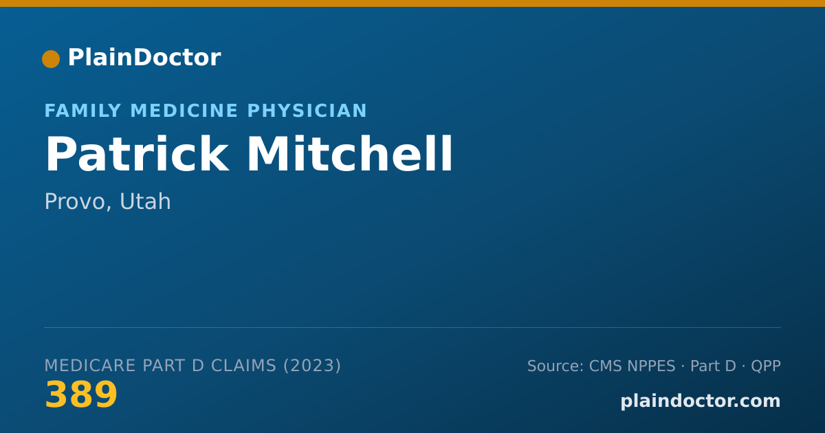 Shareable card for Patrick Mitchell - Family Medicine Physician, Provo, UT