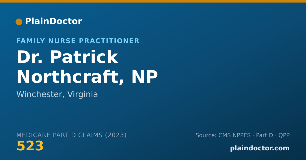 Shareable card for Patrick Northcraft, NP - Family Nurse Practitioner, Winchester, VA