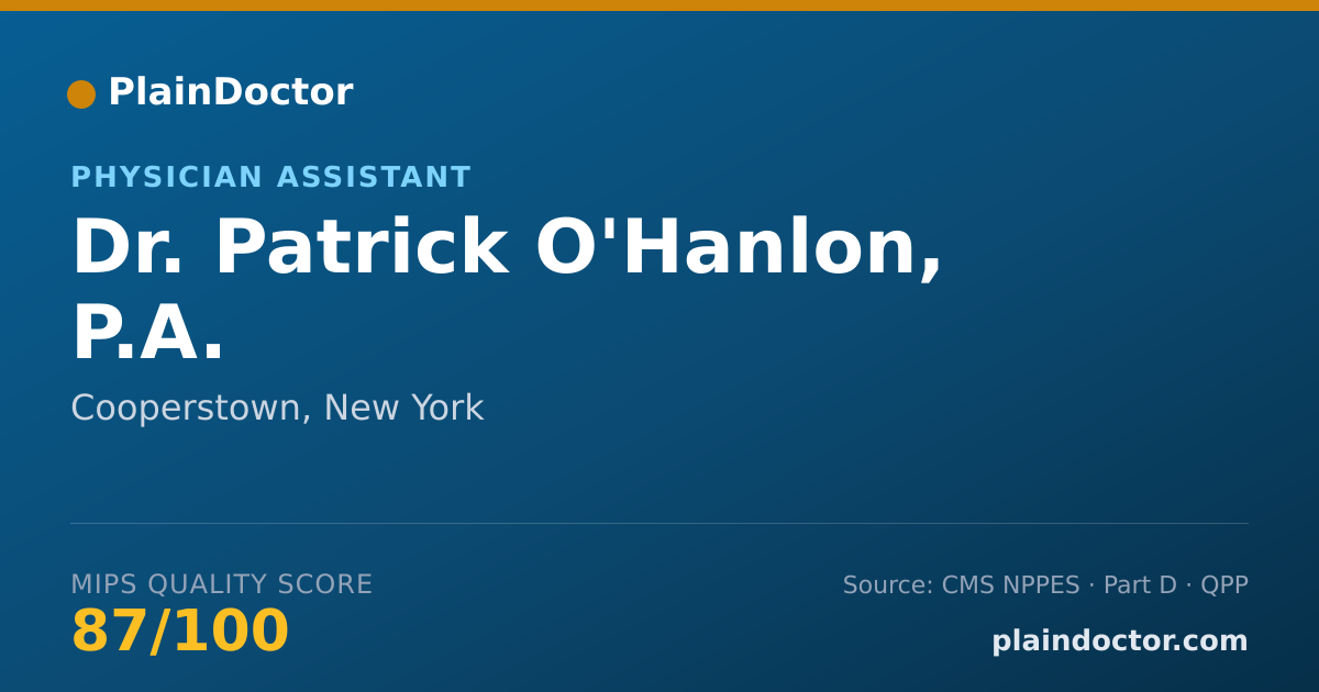 Shareable card for Patrick O'Hanlon, P.A. - Physician Assistant, Cooperstown, NY