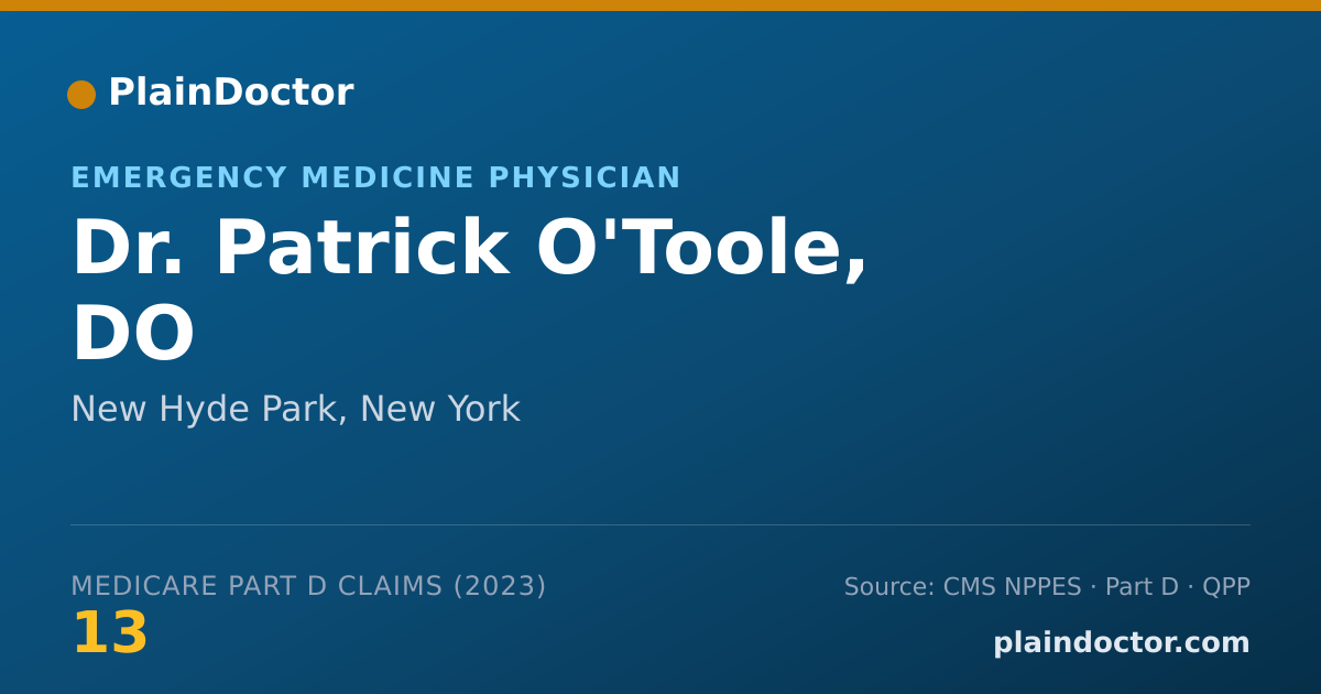 Shareable card for Patrick O'Toole, DO - Emergency Medicine Physician, New Hyde Park, NY