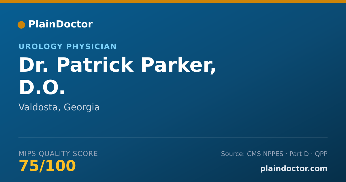 Shareable card for Patrick Parker, D.O. - Urology Physician, Valdosta, GA