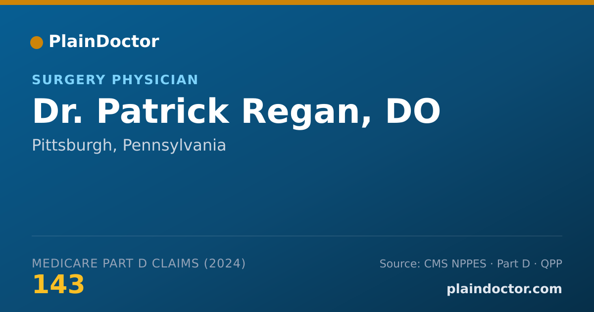 Shareable card for Patrick Regan, DO - Surgery Physician, Pittsburgh, PA