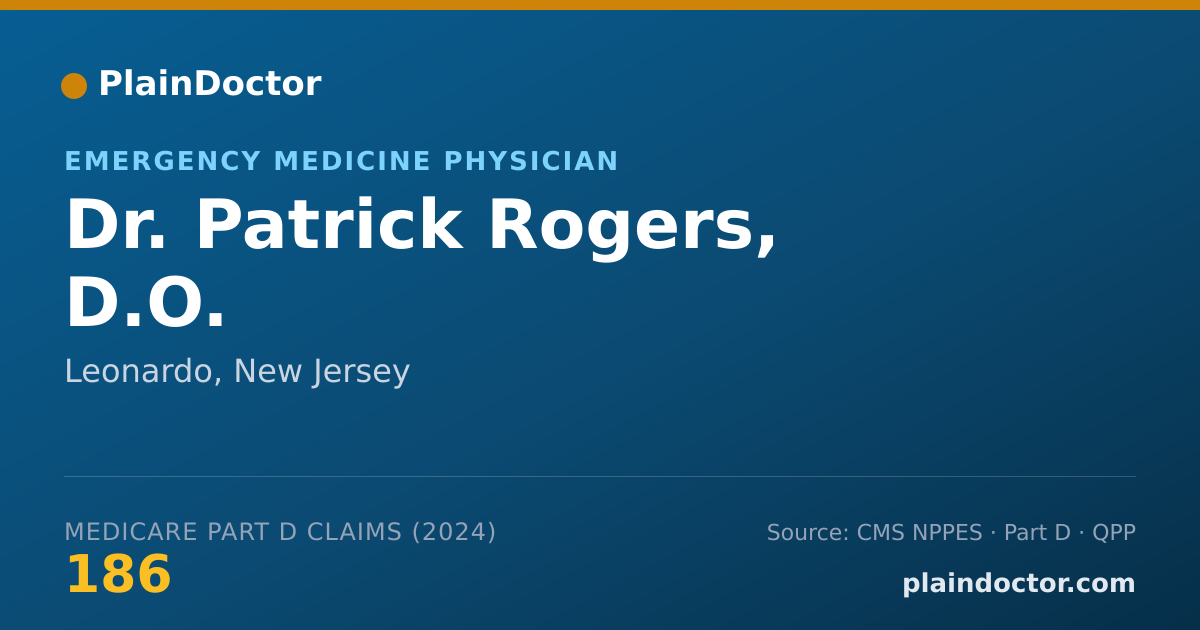 Shareable card for Patrick Rogers, D.O. - Emergency Medicine Physician, Leonardo, NJ