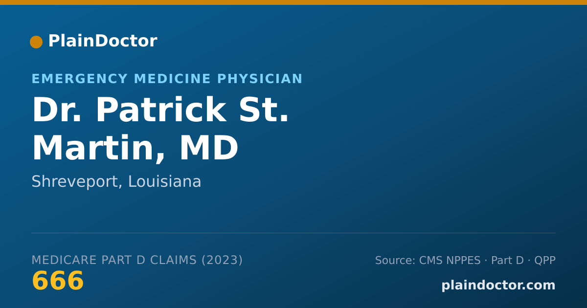 Shareable card for Patrick St. Martin, MD - Emergency Medicine Physician, Shreveport, LA