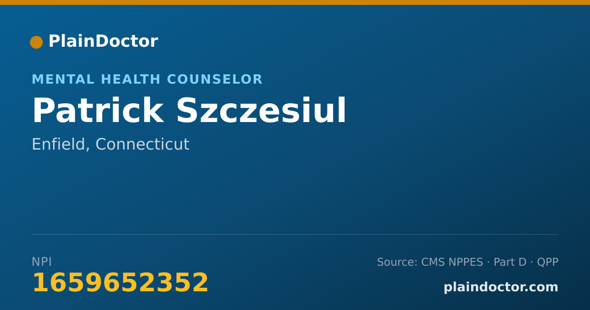 Shareable card for Patrick Szczesiul - Mental Health Counselor, Enfield, CT