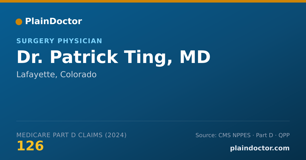 Shareable card for Patrick Ting, MD - Surgery Physician, Lafayette, CO