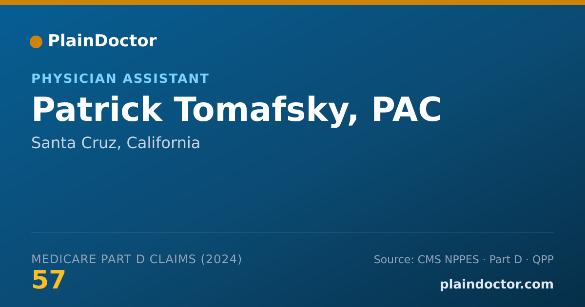 Shareable card for Patrick Tomafsky, PAC - Physician Assistant, Santa Cruz, CA