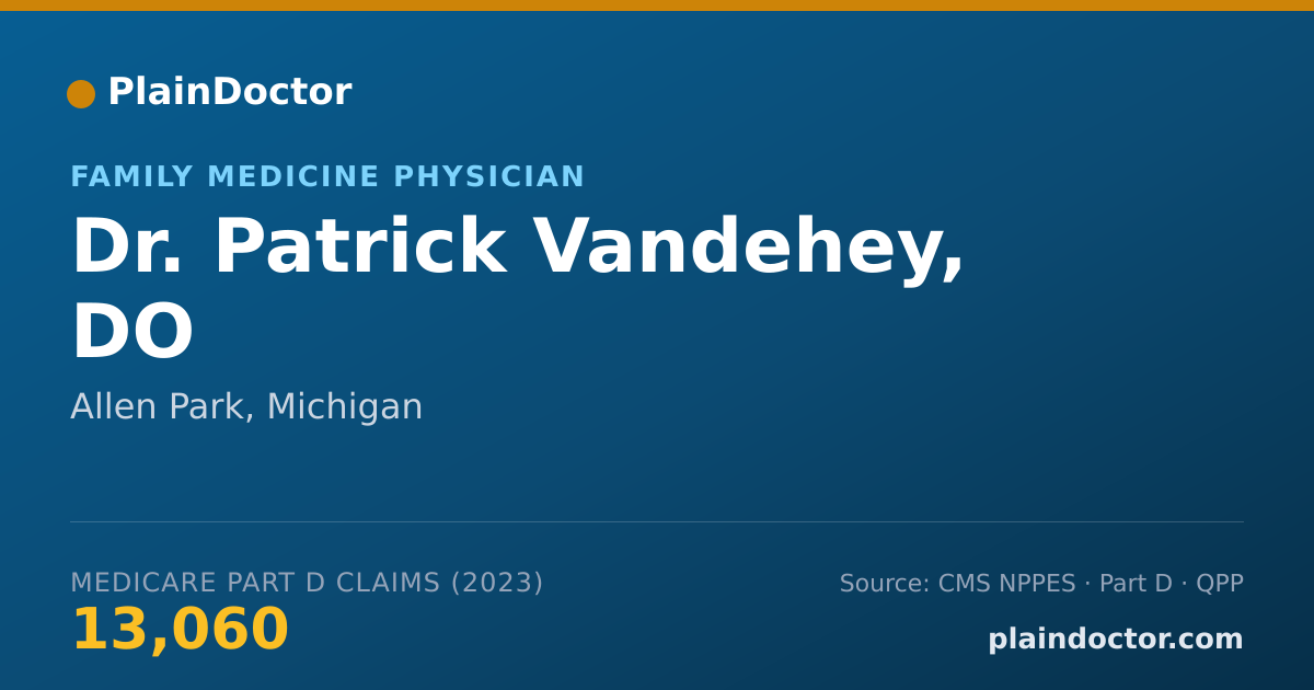 Shareable card for Patrick Vandehey, DO - Family Medicine Physician, Allen Park, MI