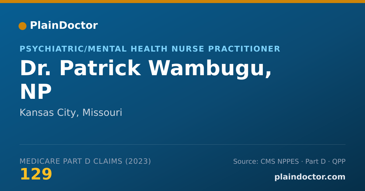 Shareable card for Patrick Wambugu, NP - Psychiatric/Mental Health Nurse Practitioner, Kansas City, MO