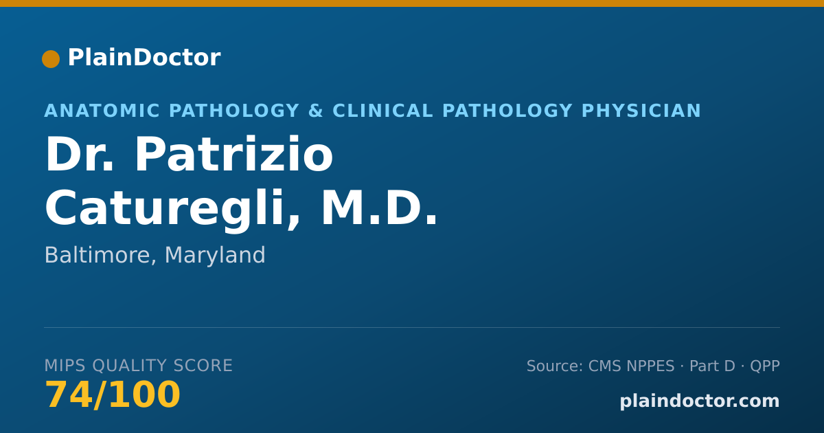 Shareable card for Patrizio Caturegli, M.D. - Anatomic Pathology & Clinical Pathology Physician, Baltimore, MD
