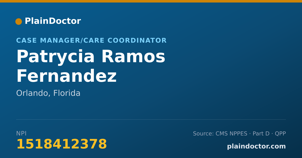 Shareable card for Patrycia Ramos Fernandez - Case Manager/Care Coordinator, Orlando, FL
