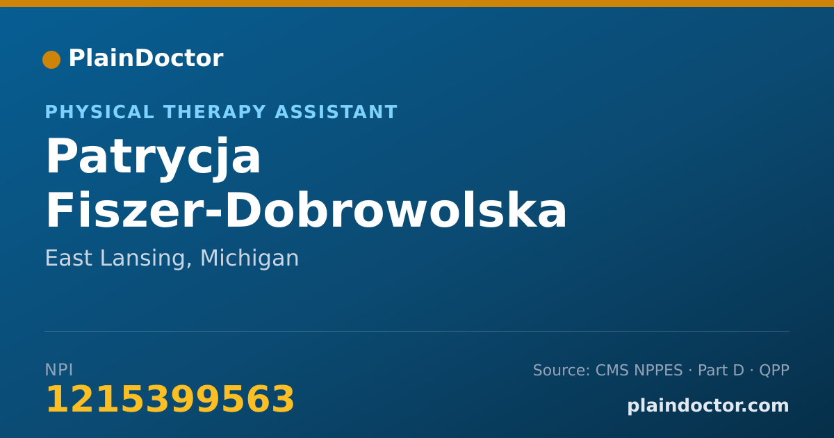 Shareable card for Patrycja Fiszer-Dobrowolska - Physical Therapy Assistant, East Lansing, MI