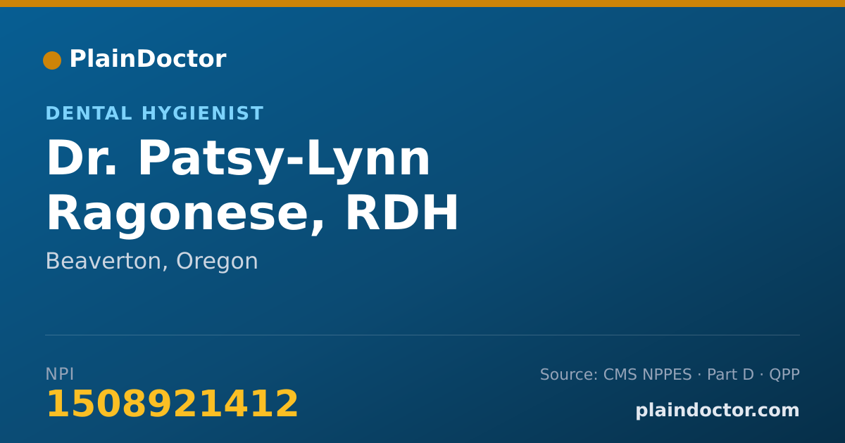 Shareable card for Patsy-Lynn Ragonese, RDH - Dental Hygienist, Beaverton, OR