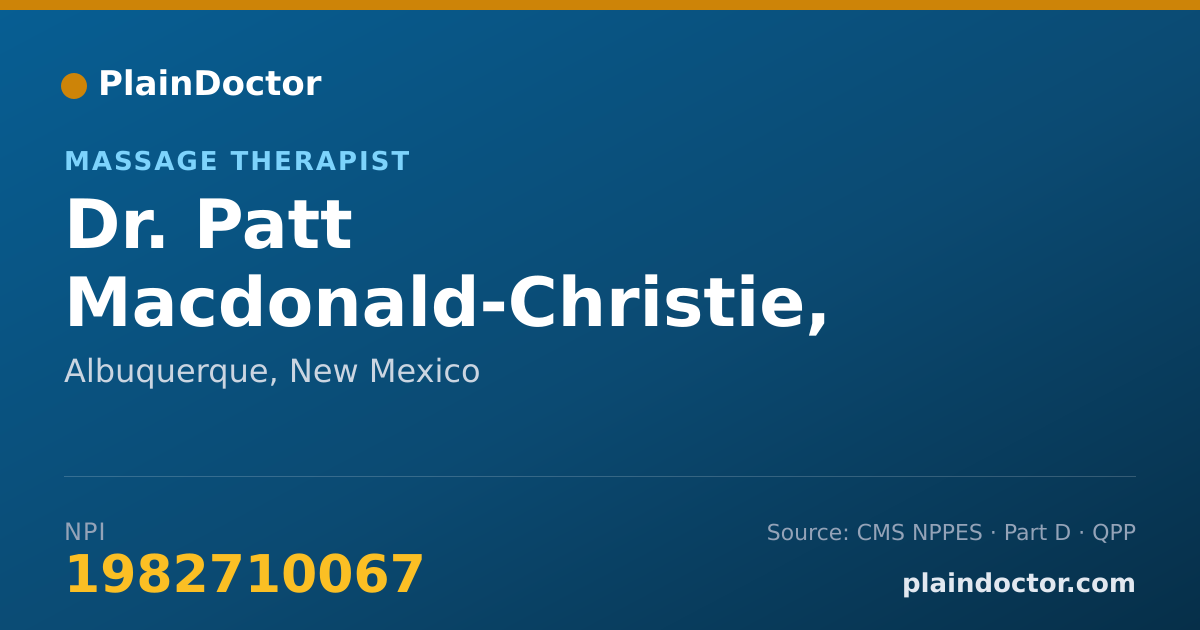 Shareable card for Patt Macdonald-Christie, MASSAGE THERAPIST - Massage Therapist, Albuquerque, NM