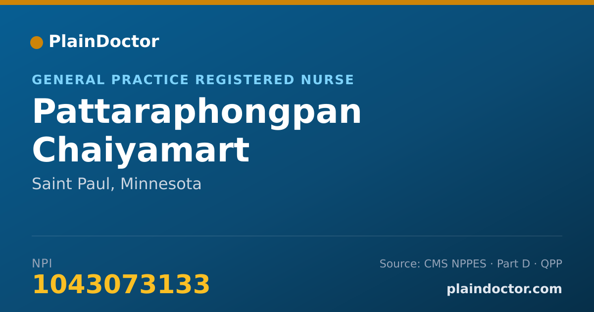 Shareable card for Pattaraphongpan Chaiyamart - General Practice Registered Nurse, Saint Paul, MN