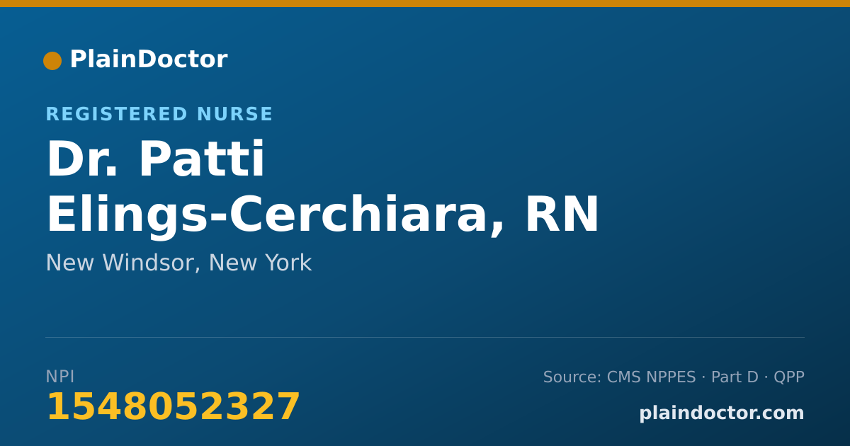 Shareable card for Patti Elings-Cerchiara, RN - Registered Nurse, New Windsor, NY