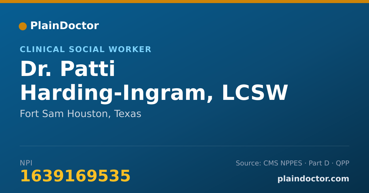 Shareable card for Patti Harding-Ingram, LCSW - Clinical Social Worker, Fort Sam Houston, TX