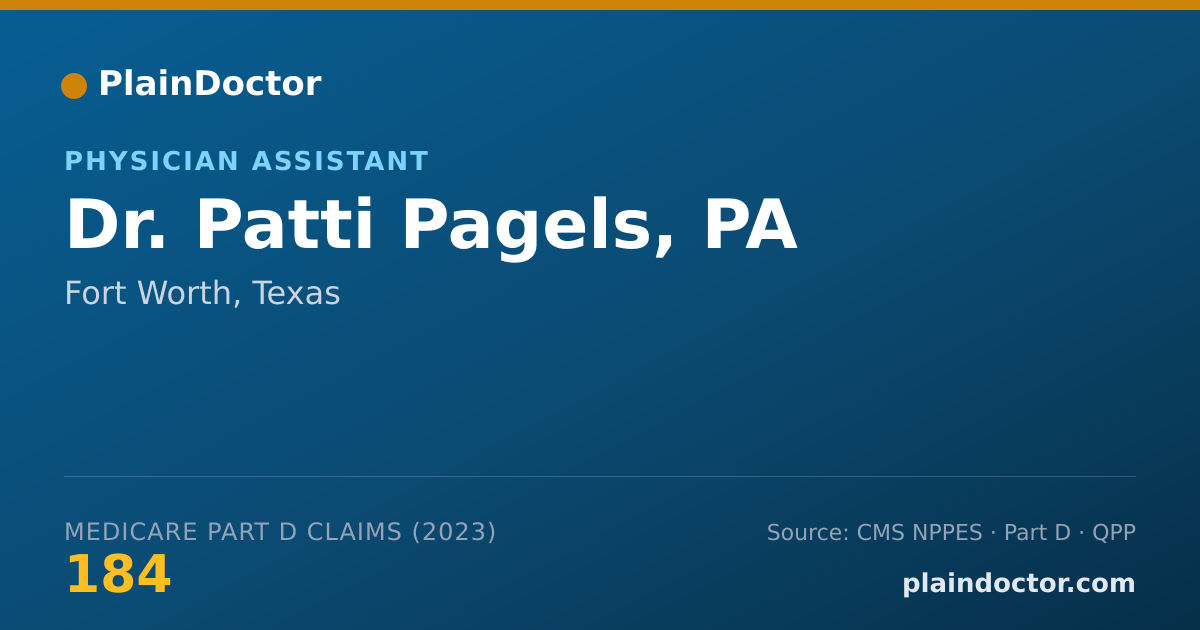 Shareable card for Patti Pagels, PA - Physician Assistant, Fort Worth, TX