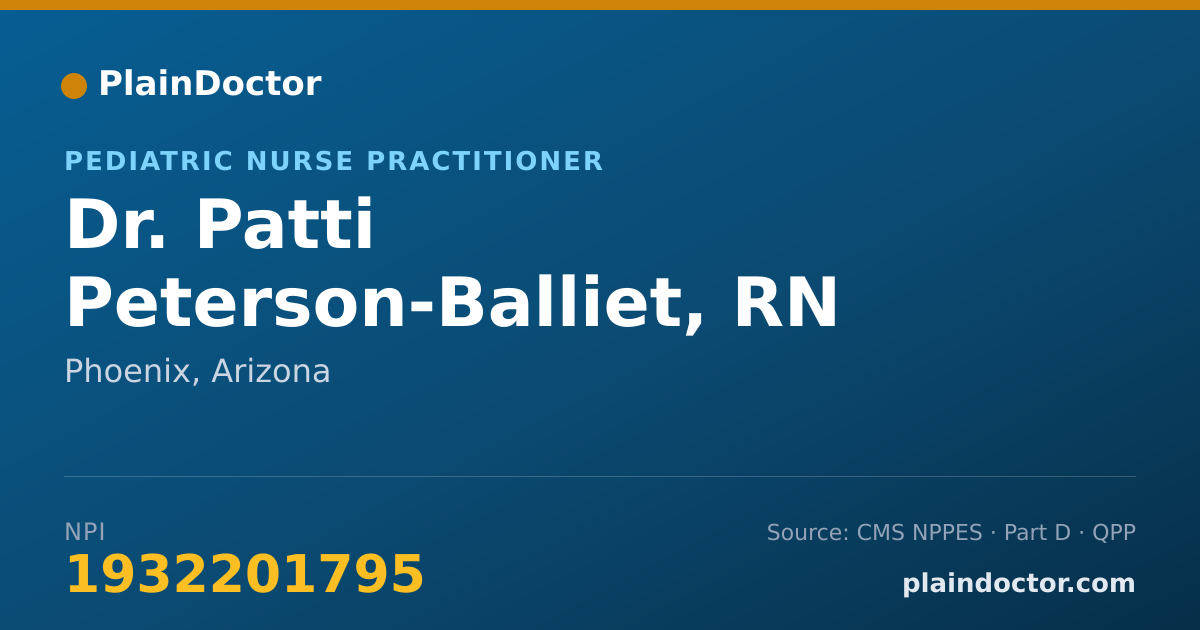 Shareable card for Patti Peterson-Balliet, RN CPNP - Pediatric Nurse Practitioner, Phoenix, AZ