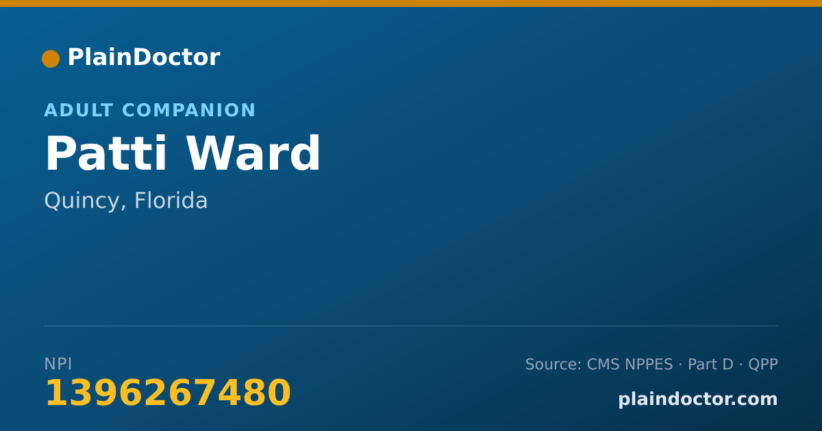 Shareable card for Patti Ward - Adult Companion, Quincy, FL