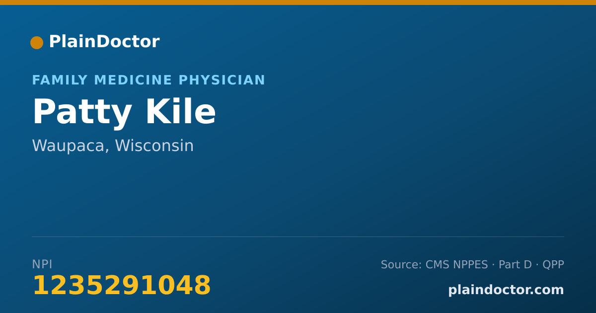 Shareable card for Patty Kile - Family Medicine Physician, Waupaca, WI