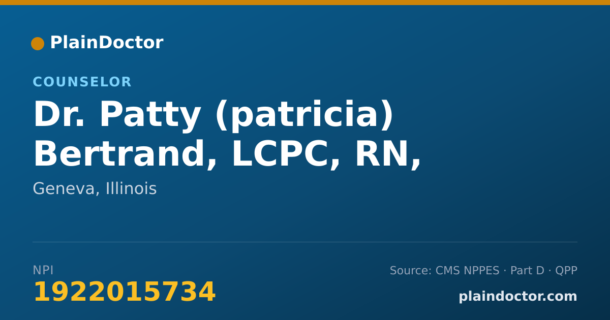 Shareable card for Patty (patricia) Bertrand, LCPC, RN, CADC - Counselor, Geneva, IL
