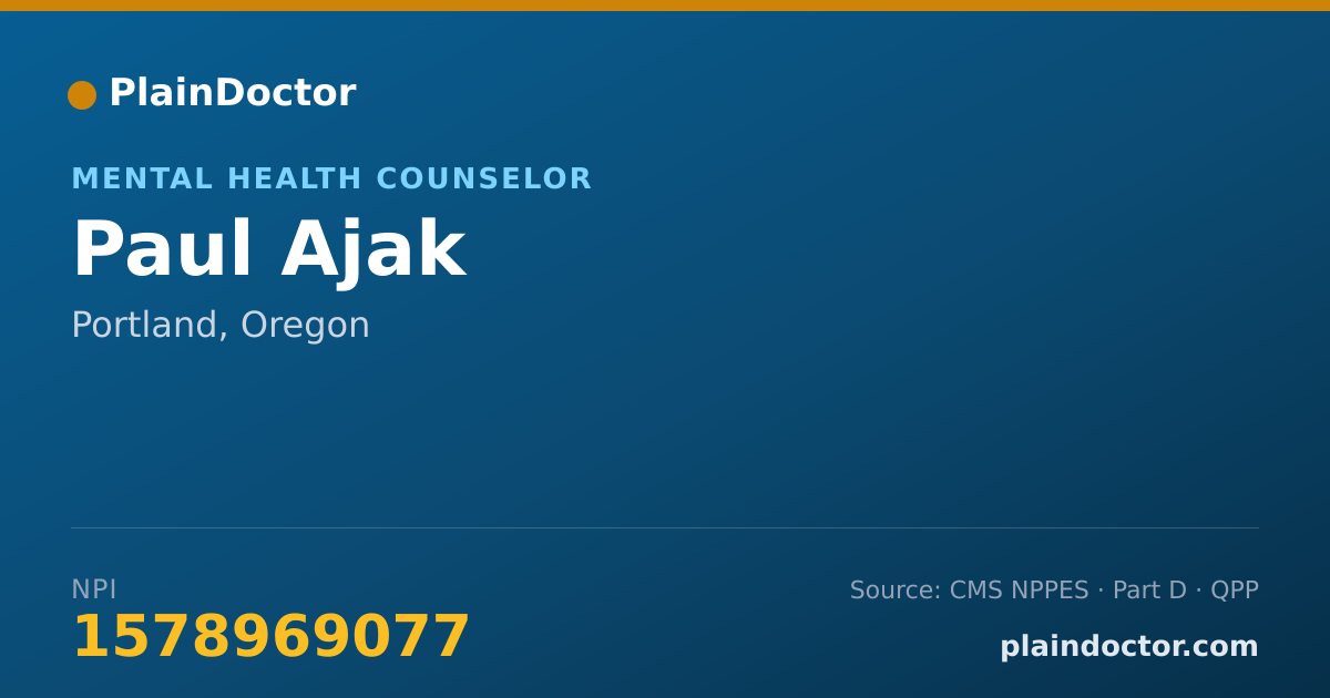 Shareable card for Paul Ajak - Mental Health Counselor, Portland, OR