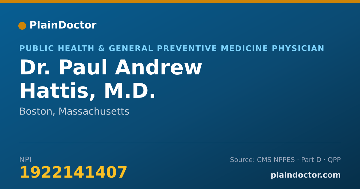 Shareable card for Paul Andrew Hattis, M.D. - Public Health & General Preventive Medicine Physician, Boston, MA