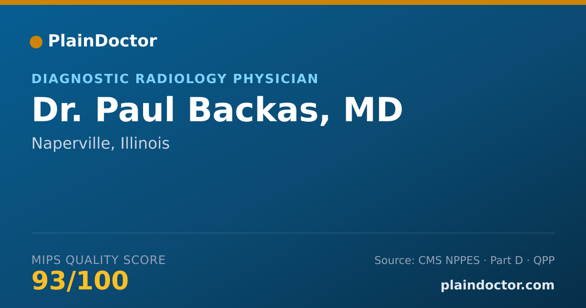 Shareable card for Paul Backas, MD - Diagnostic Radiology Physician, Naperville, IL