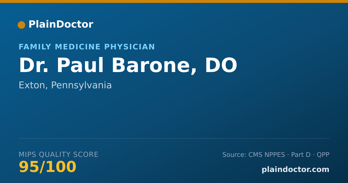 Shareable card for Paul Barone, DO - Family Medicine Physician, Exton, PA