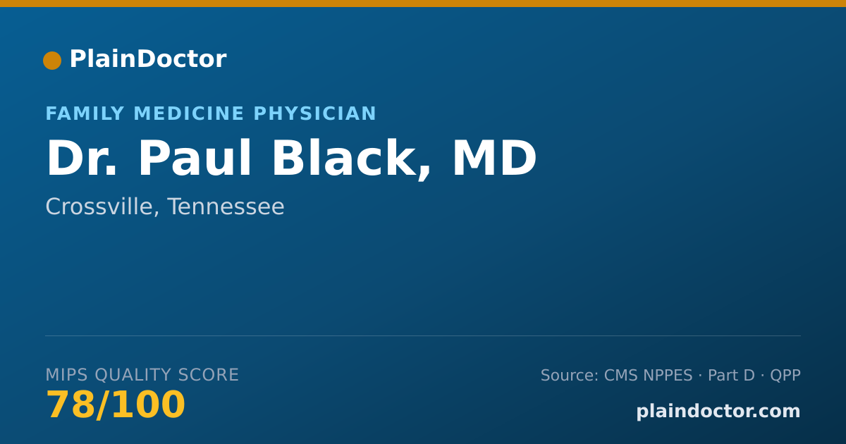 Shareable card for Paul Black, MD - Family Medicine Physician, Crossville, TN
