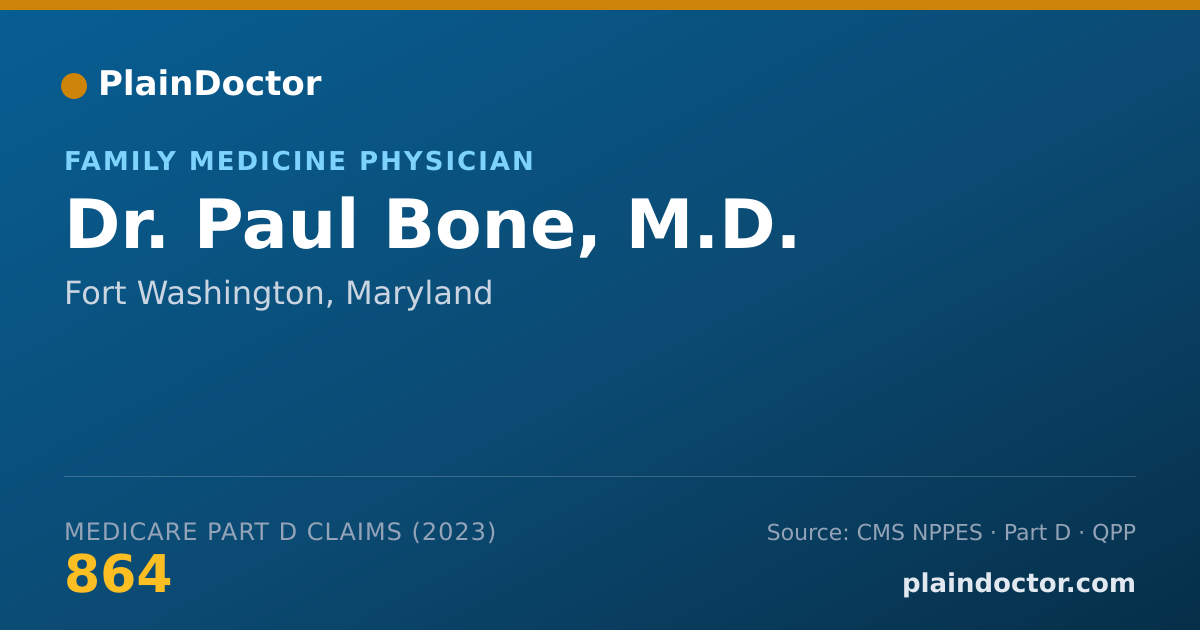 Shareable card for Paul Bone, M.D. - Family Medicine Physician, Fort Washington, MD