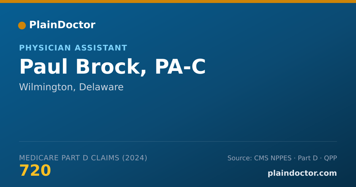 Shareable card for Paul Brock, PA-C - Physician Assistant, Wilmington, DE