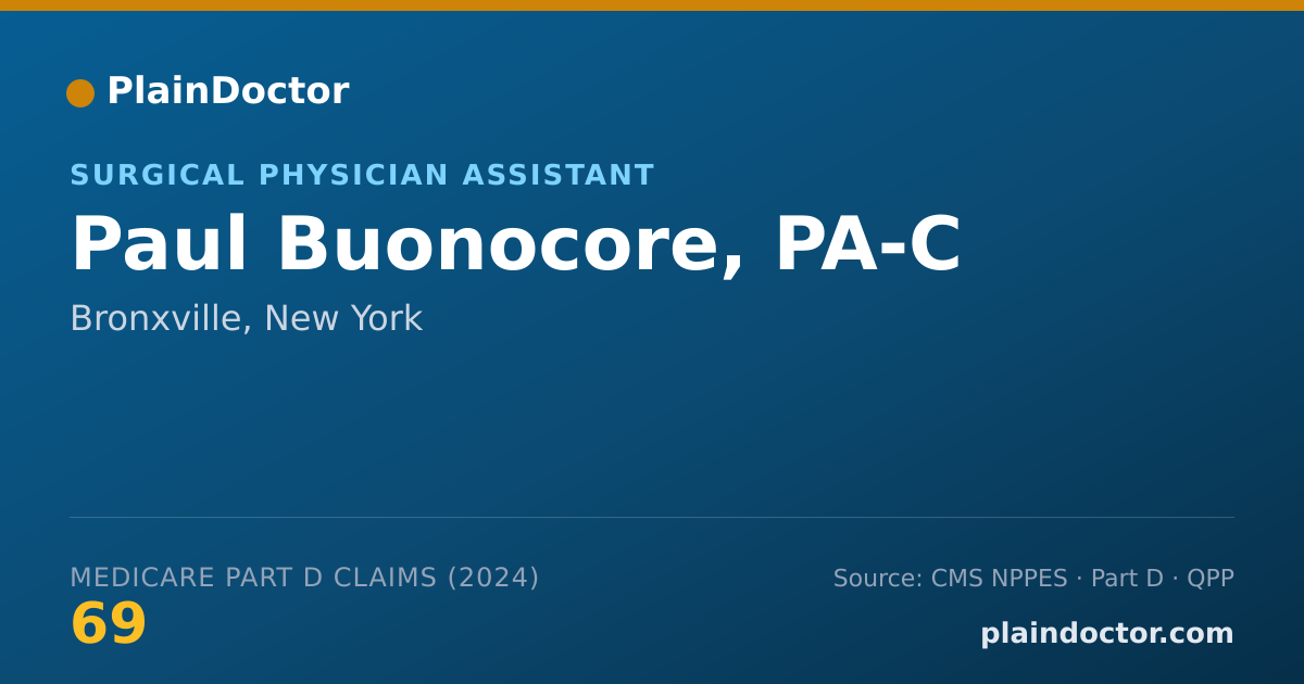 Shareable card for Paul Buonocore, PA-C - Surgical Physician Assistant, Bronxville, NY