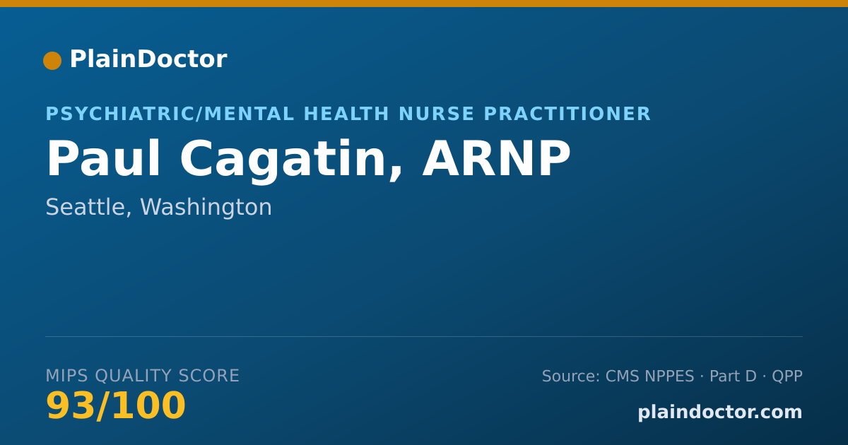Shareable card for Paul Cagatin, ARNP - Psychiatric/Mental Health Nurse Practitioner, Seattle, WA