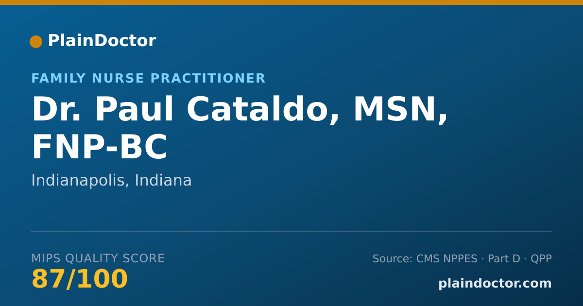 Shareable card for Paul Cataldo, MSN, FNP-BC - Family Nurse Practitioner, Indianapolis, IN