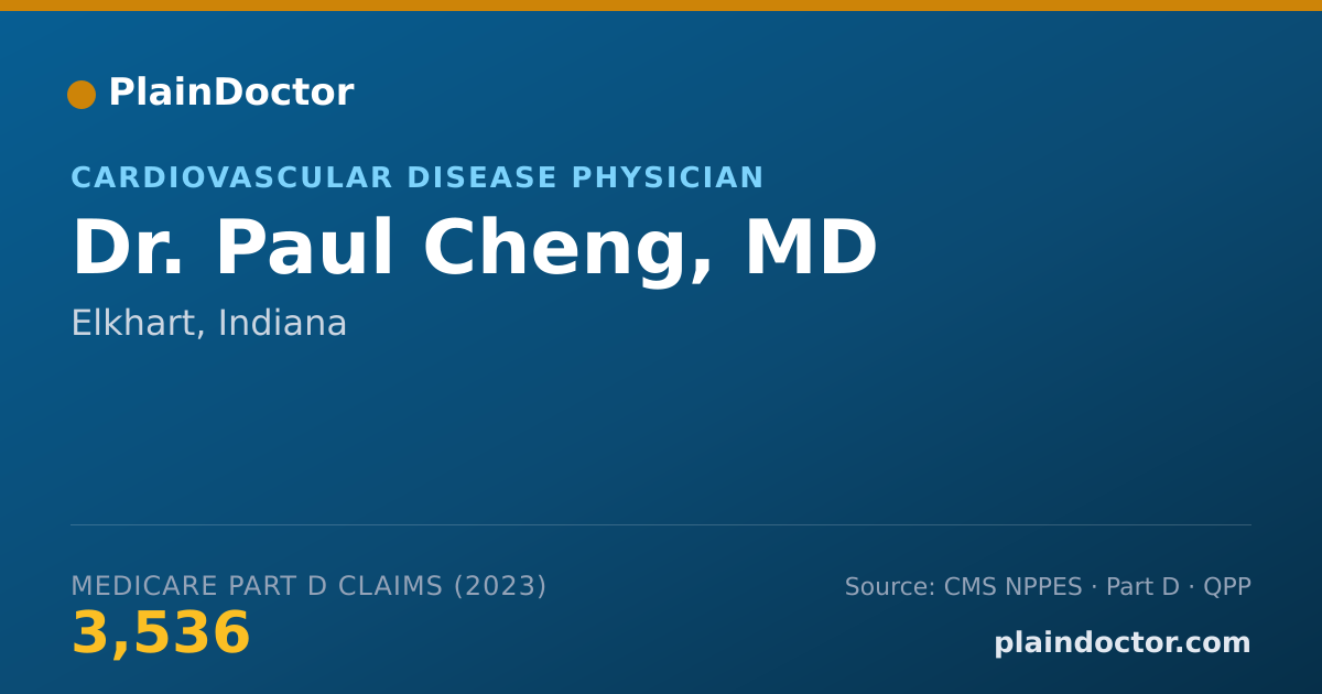 Shareable card for Paul Cheng, MD - Cardiovascular Disease Physician, Elkhart, IN