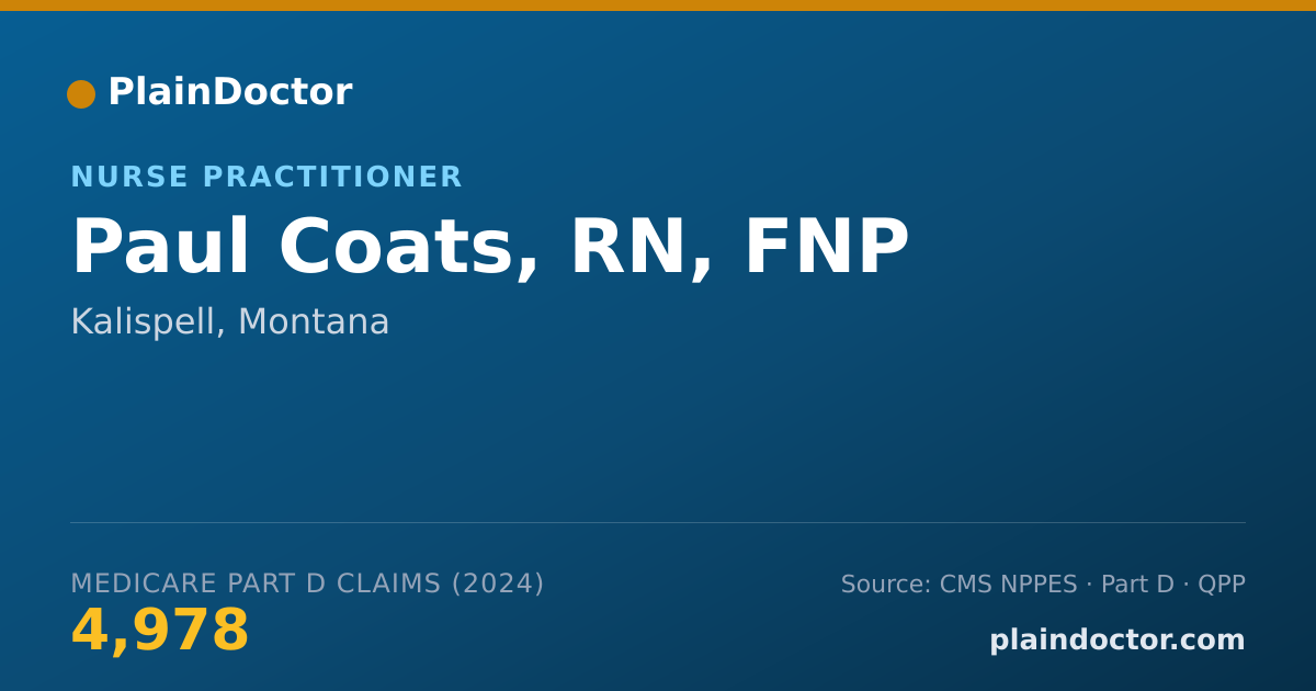 Shareable card for Paul Coats, RN, FNP - Nurse Practitioner, Kalispell, MT